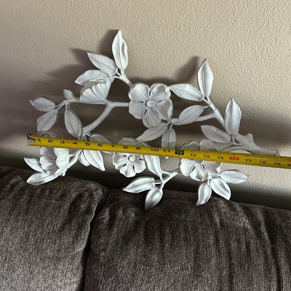 Vintage Syroco Floral Wall Plaques Set of 2 Cottage MCM Hollywood Regency 4564 - Picture 9 of 10